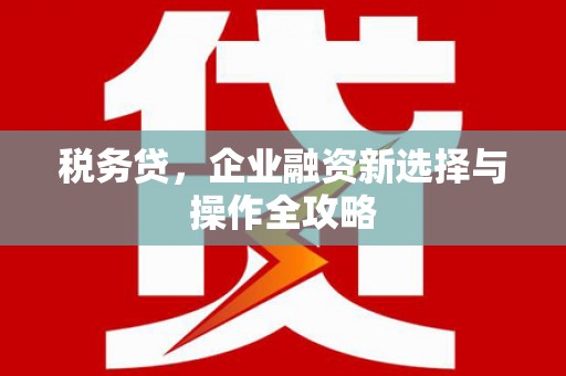 正蓝旗税务贷，企业融资新选择与操作全攻略