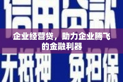 正蓝旗企业经营贷，助力企业腾飞的金融利器