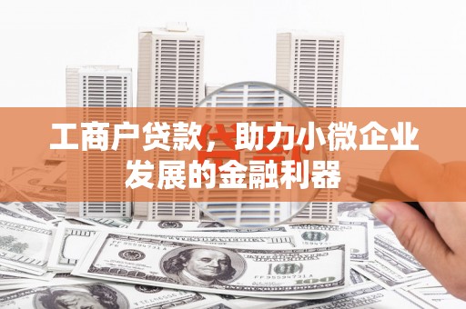 正蓝旗工商户贷款，助力小微企业发展的金融利器