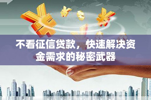 正蓝旗不看征信贷款，快速解决资金需求的秘密武器