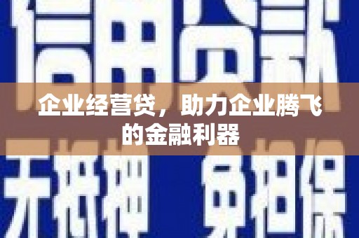 正蓝旗企业经营贷，助力企业腾飞的金融利器