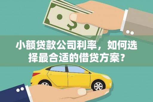 正蓝旗小额贷款公司利率，如何选择最合适的借贷方案？