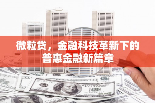 正蓝旗微粒贷，金融科技革新下的普惠金融新篇章