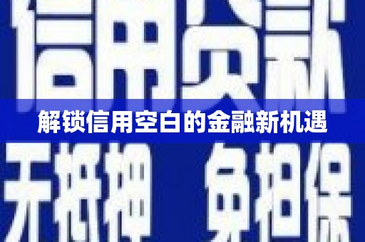 正蓝旗解锁信用空白的金融新机遇