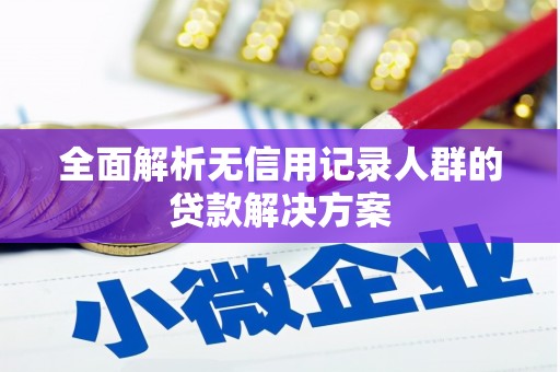正蓝旗全面解析无信用记录人群的贷款解决方案